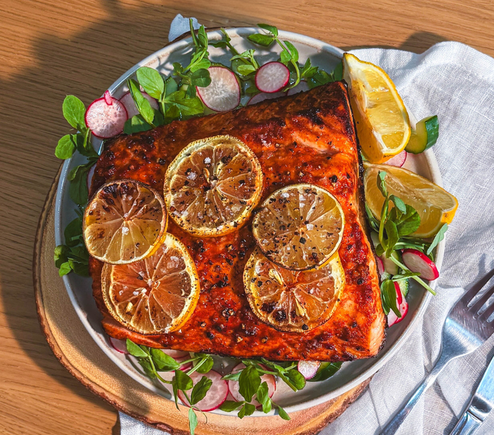 Crispy Air Fryer Salmon with Spring Salsa